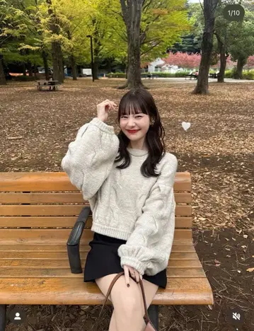 hinari 케이블 MIX 니트 아이보리 택 포함 새상품