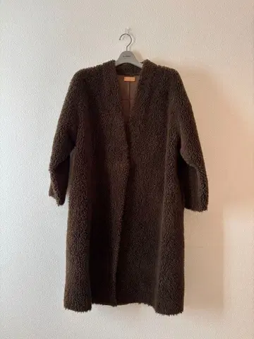 todayful 보아 롱 코트 브라운 36