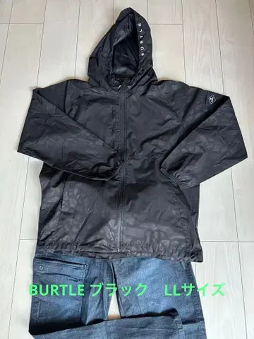 BURTLE LL 사이즈 블랙 카모플라주 후드 점퍼 안감 라미네이티드