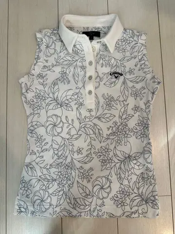 Callaway 꽃무늬 피케 셔츠 S