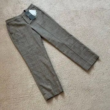 미사용 택 포함 쿠 드 샹스 글렌체크 팬츠 슬랙스 40