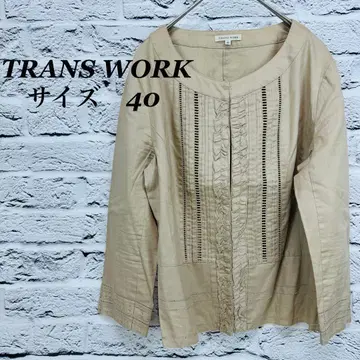 [ 새상품급 ] 트랜스워크 사이즈 40 노카라 자켓 베이지 000081