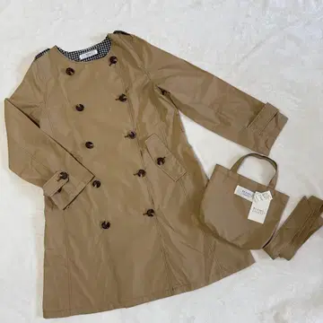 새상품 빔즈 코트 노카라 베이지 얇은 소재 트렌치 라이트 아우터