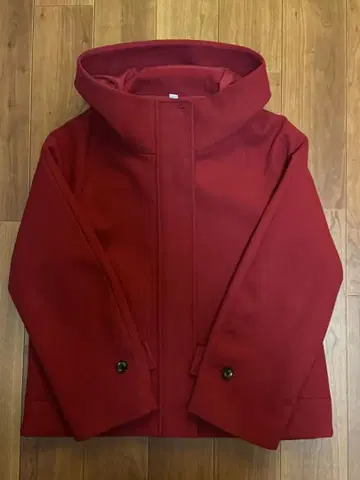 GU 코지 멜톤 숏 후디 코트