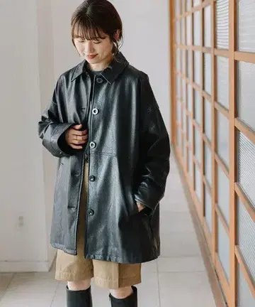 새상품급 푸두두 블랙 페이크 가죽 자켓 오버 사이즈