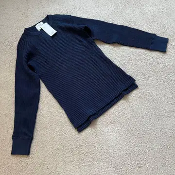 미사용 택 포함 빔즈 긴팔 코튼 니트 와플 네이비 S