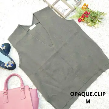 컨디션 최상 베스트/앙상블/베스트 (M) 카키/V넥/루즈핏