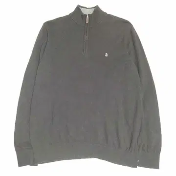 IZOD 블랙 하프 지퍼 스웨터 로고 자수