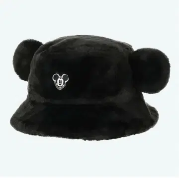 새상품 디즈니 미키 버킷햇 퍼 모자 블랙 58cm