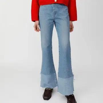 MOUSSY 사이드컷 플레어 데님 S 사이즈 상당