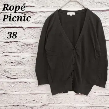 로페피크닉 [38] 7부 소매 니트 가디건 V넥 코튼 블랙