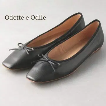 오데뜨 앤 오딜 / 천연 가죽 스퀘어토 플랫슈즈 22.5cm 플랫