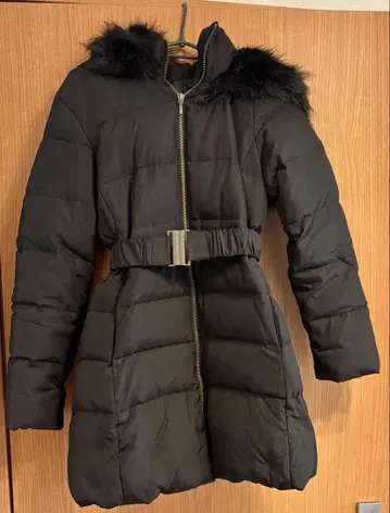 RESEXXY 후드 부착 다운 코트 블랙 S