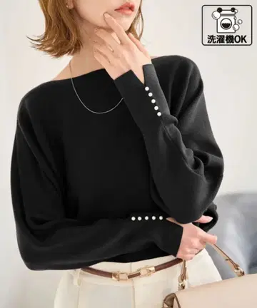 ROPE' PICNIC 마쉬멜로우 니트 소매 펄 돌먼 니트