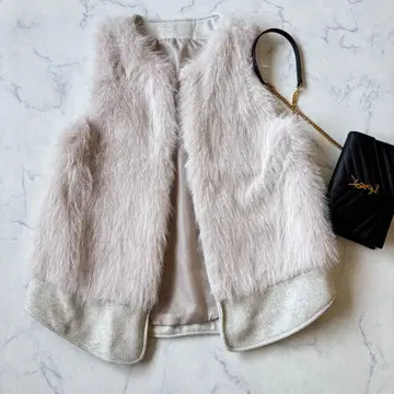 SEU 인조 모피 베스트 아이보리 6733