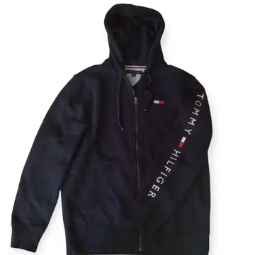 TOMMY HILFIGER 풀 집업 후드티 네이비 남성용 L
