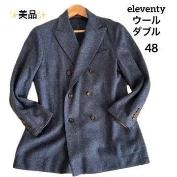새상품급 eleventy 일레븐티 울 더블 자켓 L 라이트 블루