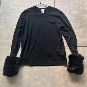 noir kei ninomiya 상의 긴팔 소매 퍼 울 블랙
