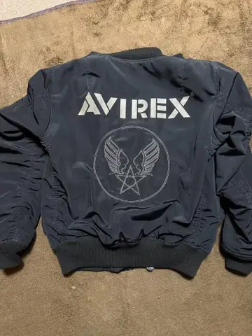 AVIREX 블랙 MA-1 플라이트 자켓
