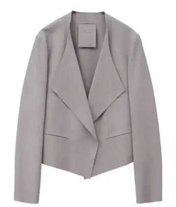 노카라 숏 자켓 (그레이 베이지)