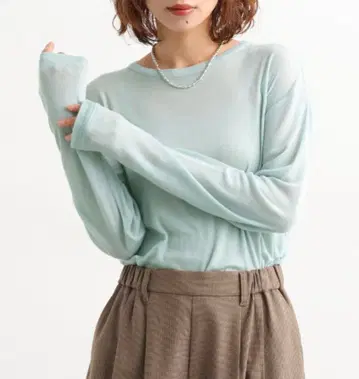 스튜디오 클립 울 믹스 시어 크루넥 풀오버