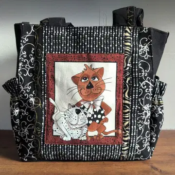 롤라라이 해리스 고양이 토트백
