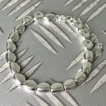 펄 메탈 실버 925 팔찌 실버 체인 c006