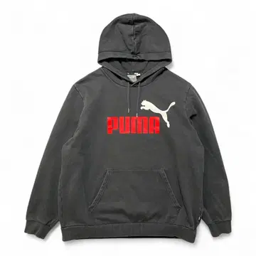 USA 구제 의류 PUMA 푸마 맨투맨 후드티 로고 프린트 블랙
