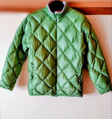 mont-bell 그린 다운 자켓 다이아몬드 퀼팅 초경량