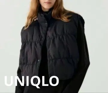 유니클로 시 다운 크롭 베스트 블랙 M
