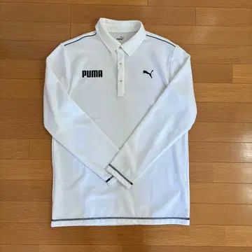 PUMA 화이트 긴팔 피케 셔츠 XL