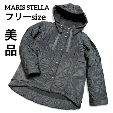 마리스 스텔라 후드 부착 퀼팅 자켓 내 플리스 블랙 프리