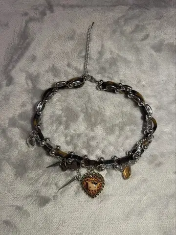 헬로키티 키티짱 목걸이 초커 표범 무늬 그런지 y2k