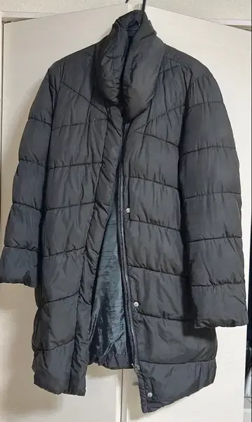 블랙 다운 자켓 롱 기장