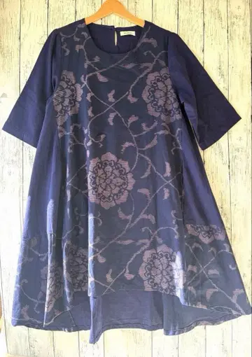 RANSA 꽃무늬 자카드 원피스 넉넉한 실루엣 이소재