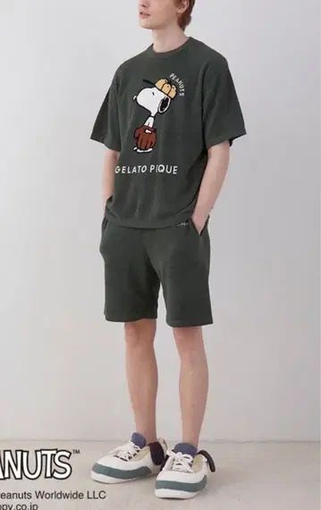 새상품 젤라피케 PEANUTS BASEBALL 자카드 팬츠 L