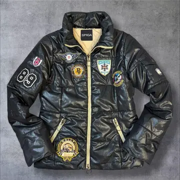 00s archive 풀 데코 와펜 광택 퍼프 자켓 헤이세이 갸루 남자