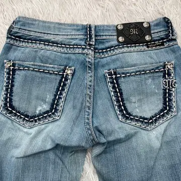 Missme 데님 팬츠 보이프렌드 데님 데미지 가공 y2k