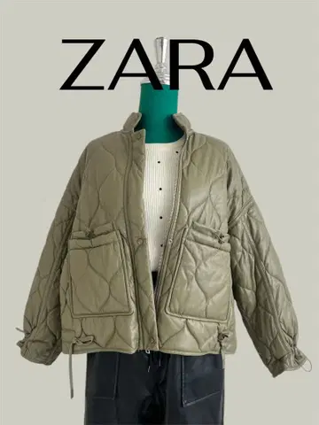 새상품급 ZARA 올리브 그린 퀼팅 자켓 숏 자켓