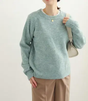 어반 리서치 도어스 긴팔 스웨터  편직 팬시 컬러 민트