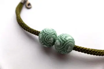 순수 실크 끈의 겉옷 끈 그린 컬러 꽃 무늬