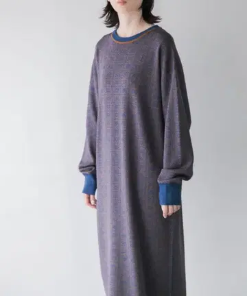 yuw 자카드 크루 니트 원피스