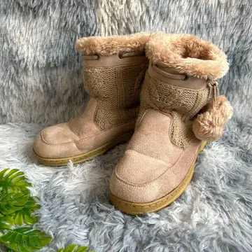 새상품급! 니트 x 폼폼 포함 숏부츠 복슬복슬 퍼 방한 [ M ]