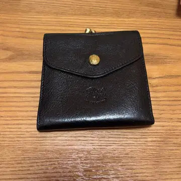 일비종떼 블랙 가죽 접이식 지갑 가마구치