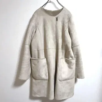 jewel changes 노카라 스웨이드풍 코트 베이지 36