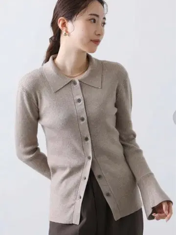 AudreyandJohnWad 울 혼방 리브 니트 셔츠