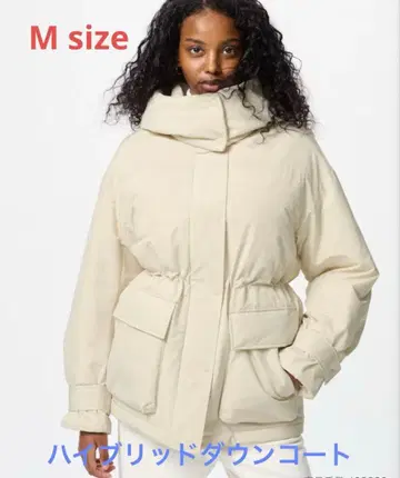 UNIQLO 하이브리드 다운 코트/화이트