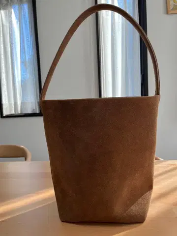 스웨이드 천연 가죽 토트백 원 핸들