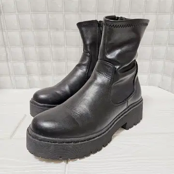 힐미 [ M=23.0~23.5 ] 숏부츠 사이드지퍼 와이드 힐