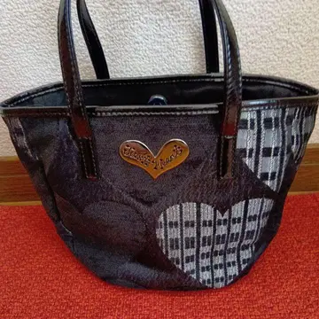 싱크비 하트 무늬 체크 무늬 핸드백